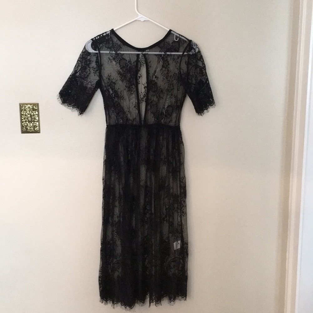 Black lace dress overlay 